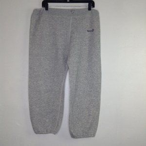 Track & Court Pants Women Large Gray Vintage Capri Drawstring Activewear